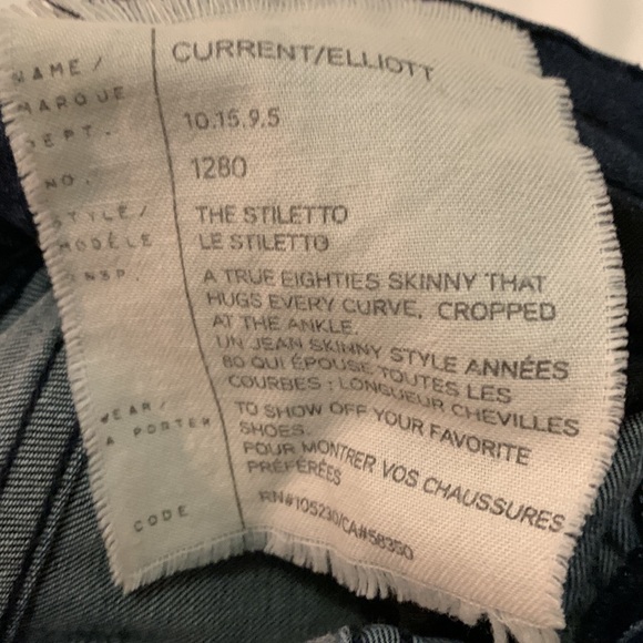 Current Elliot The Stiletto Skinny Jeans Size 23 - Picture 5 of 5